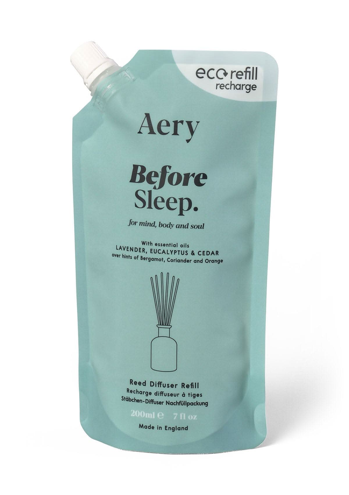 Blue Before Sleep reed diffuser refill pouch by aery on white background